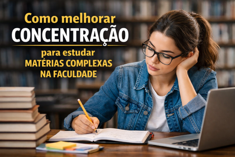 Como melhorar concentração para estudar matérias complexas na faculdade