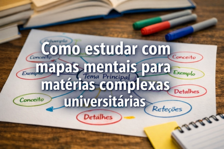 Como estudar com mapas mentais para matérias complexas universitárias