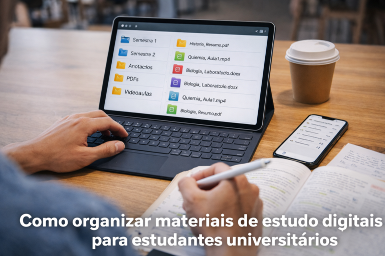Como organizar materiais de estudo digitais para estudantes universitários