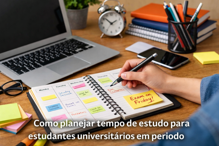 Como planejar tempo de estudo para estudantes universitários em período integral