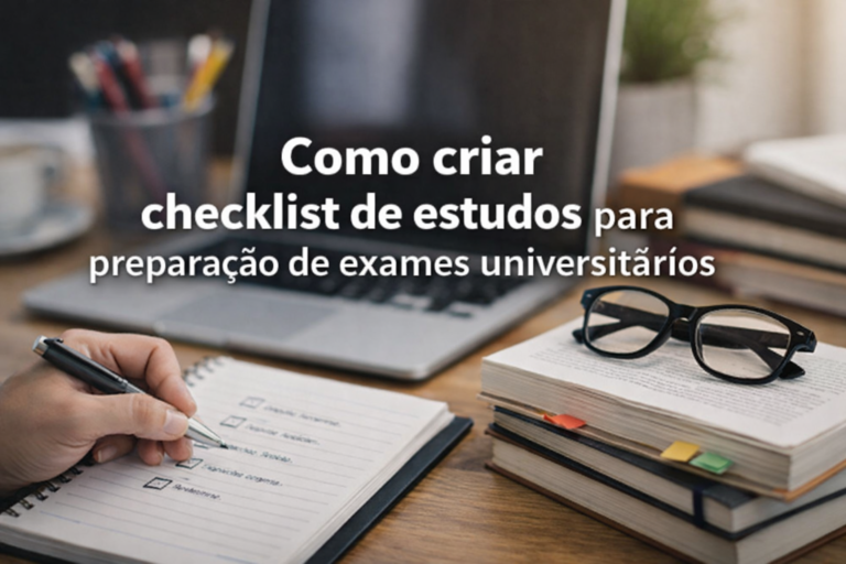Como criar checklist de estudos para preparação de exames universitários
